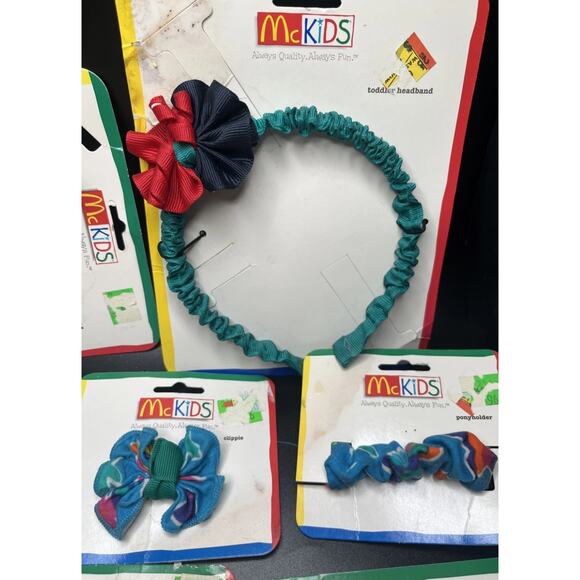 RARE McKids Ronald McDonald Headbands Hair Clips Ponytail Holder 80s Retro - Picture 3 of 6